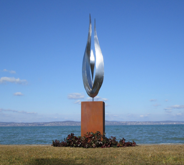 Huge abstract flame sculpture